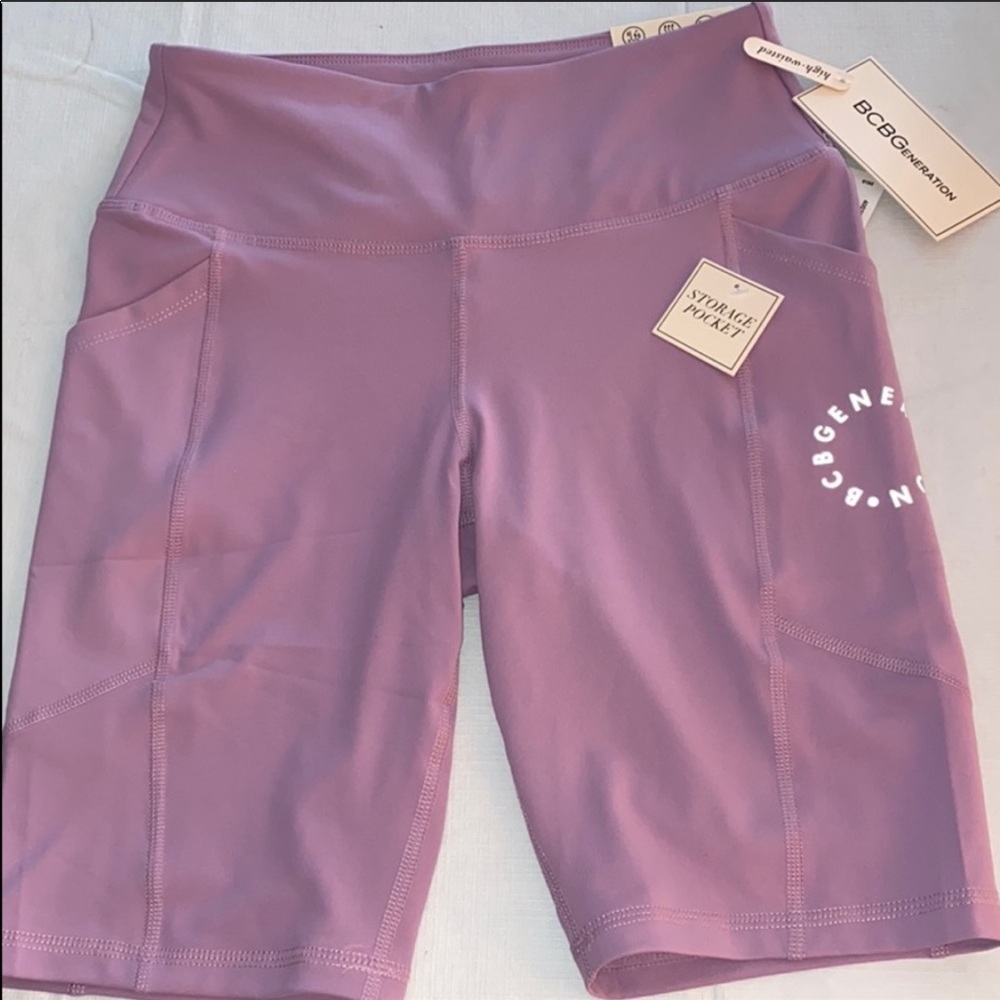 BCBG biker shorts activewear workout / side pocket
